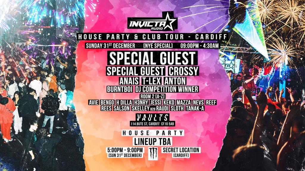 Invicta Audio House Party & Club Tour - Cardiff - NYE Special - The Vaults - 31st December 2023